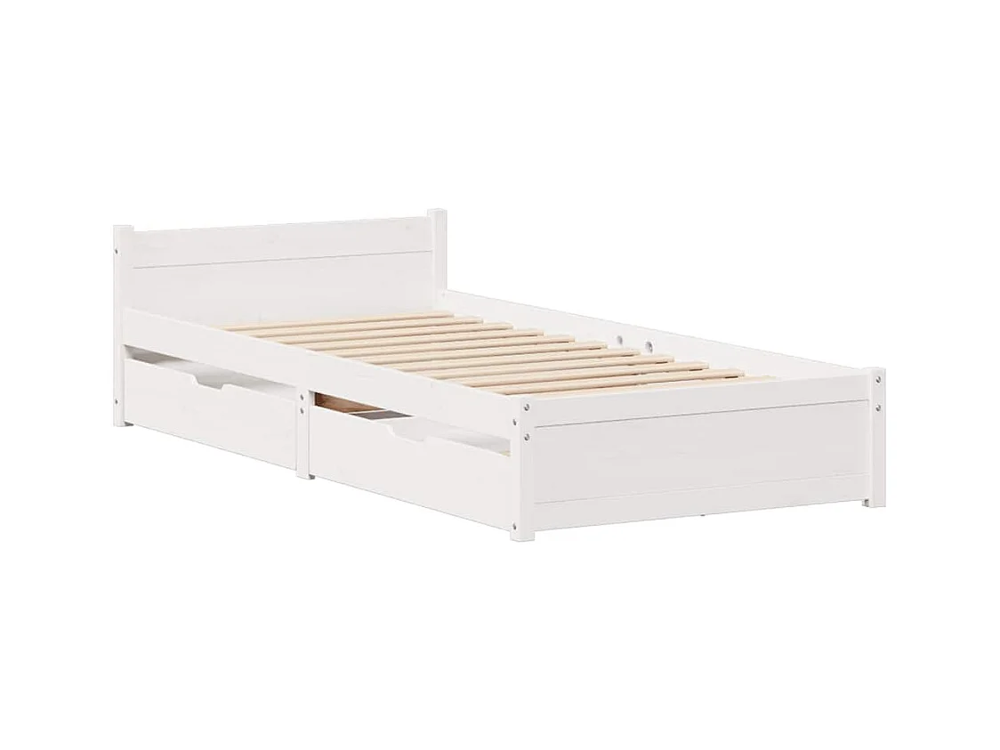 Bedframe zonder matras wit 90x190 cm massief grenenhout