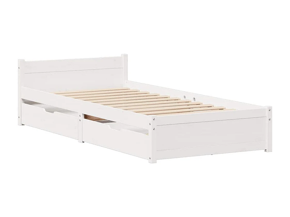 Bedframe zonder matras wit 90x190 cm massief grenenhout