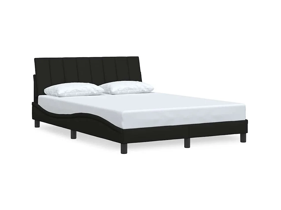 Cadre de lit sans matelas noir 140x200 cm tissu