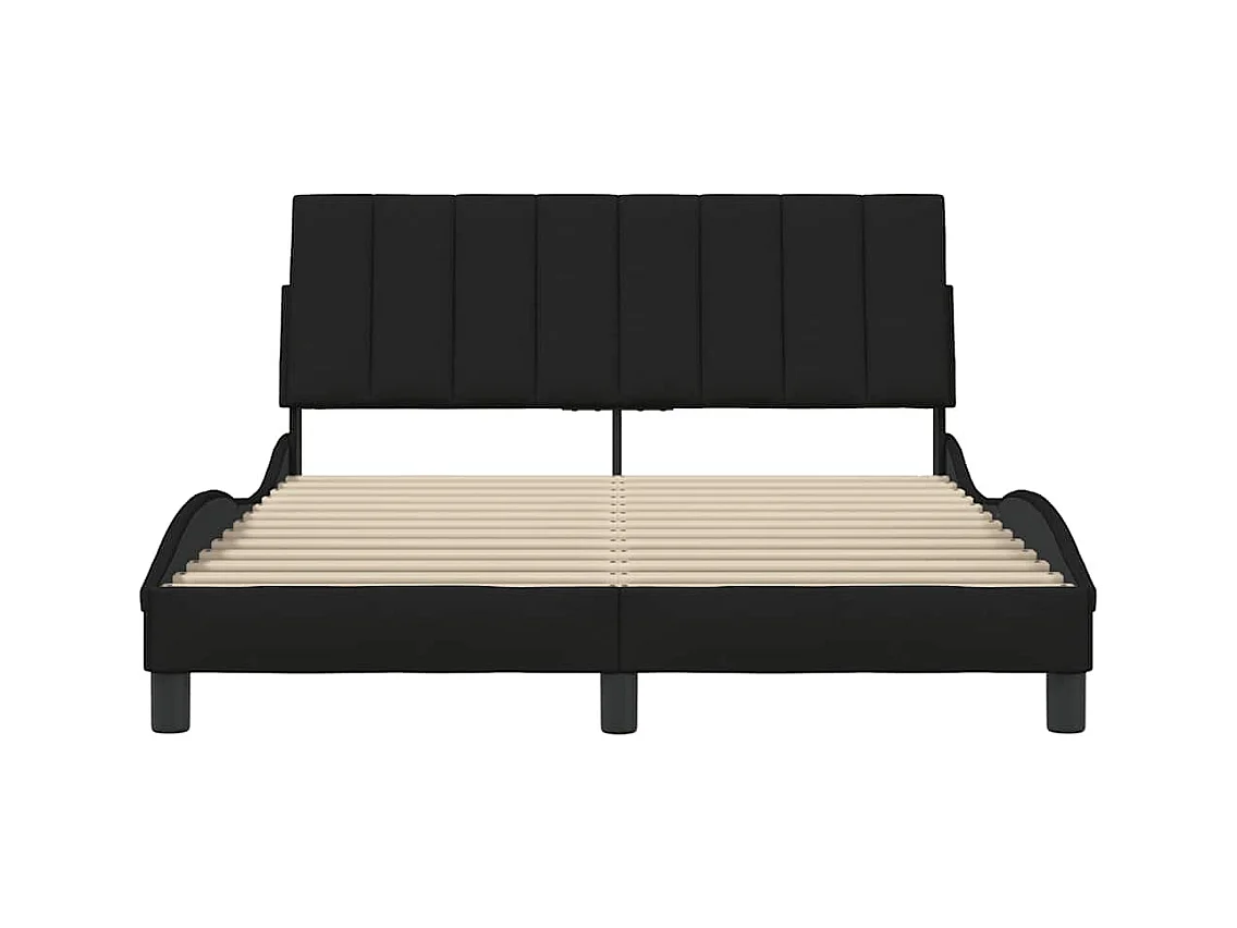 Cadre de lit sans matelas noir 140x200 cm tissu