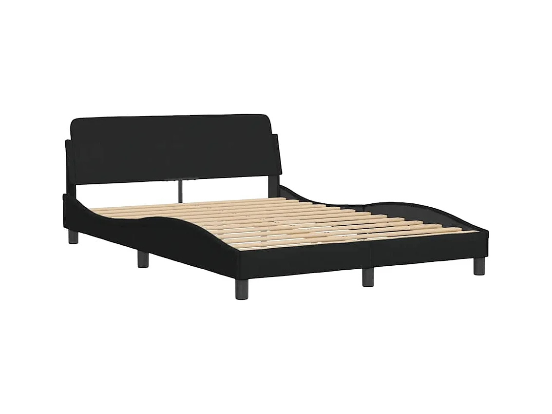 Cadre de lit sans matelas noir 140x200 cm tissu