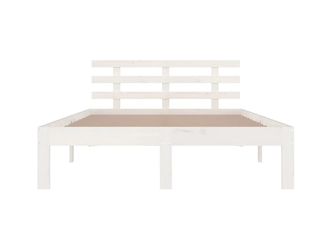 Bedframe zonder matras wit massief hout 200x200 cm