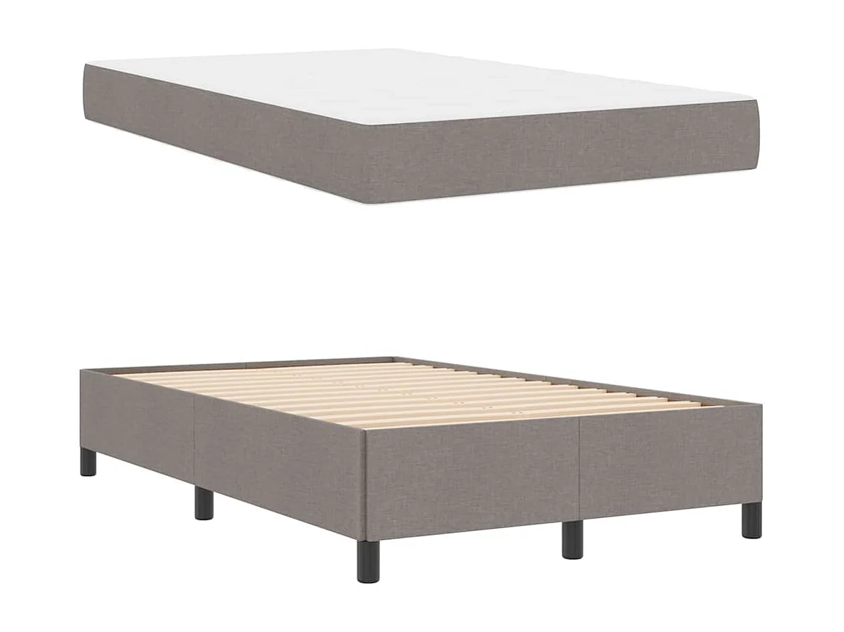 Lit à ressorts Taupe et Noir 120 x 200 cm