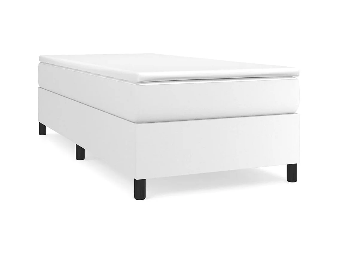 Sommier à lattes de lit avec matelas Blanc 80x200 cm Similicuir