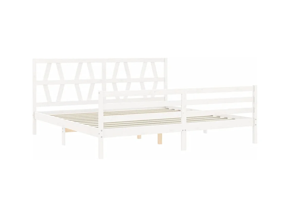 Struttura letto senza materasso bianco 200x200 cm in legno massello