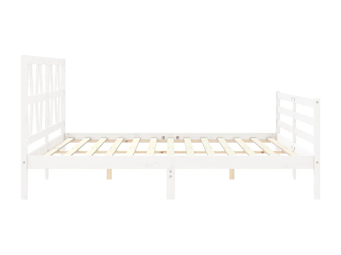 Struttura letto senza materasso bianco 200x200 cm in legno massello