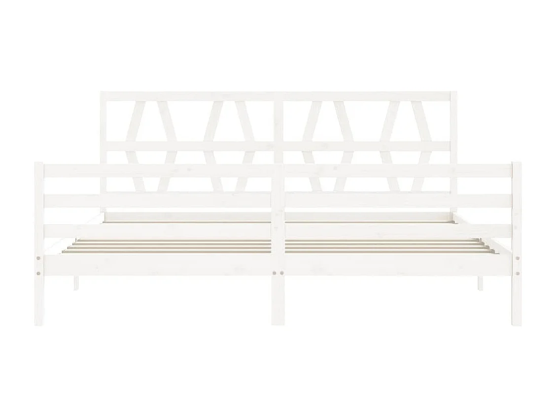 Struttura letto senza materasso bianco 200x200 cm in legno massello