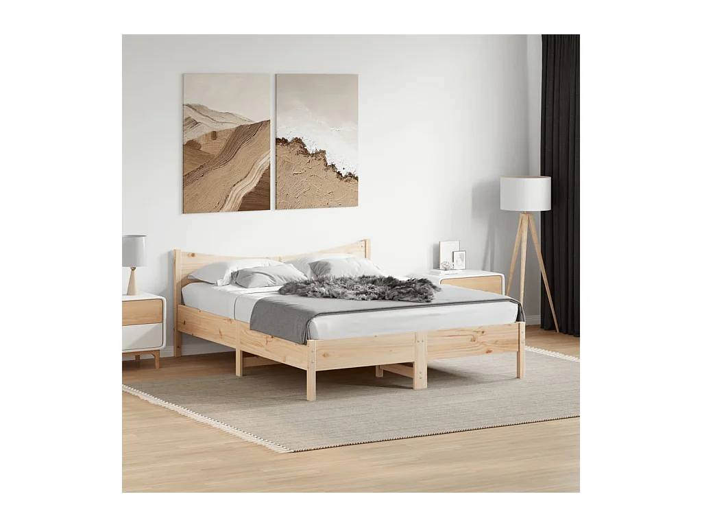 Estructura de cama sin colchón 160x200 cm madera maciza de pino