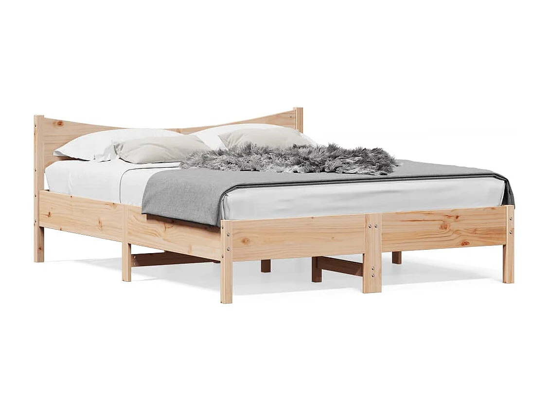 Estructura de cama sin colchón 160x200 cm madera maciza de pino