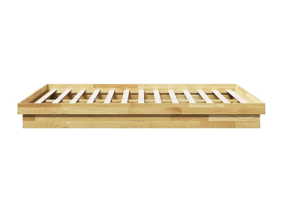 Cadre de lit sans matelas 150x200 cm bois massif de chêne