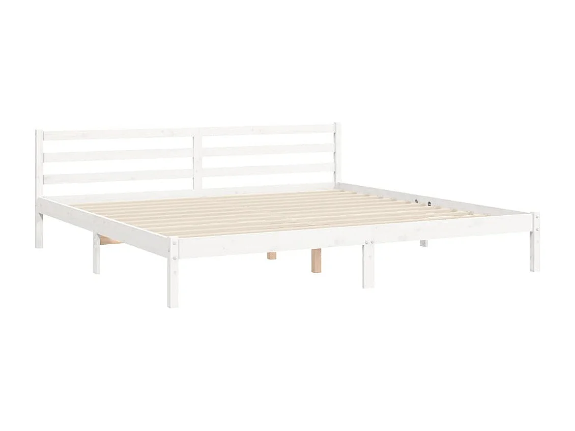 Bedframe zonder matras wit 200x200 cm massief hout