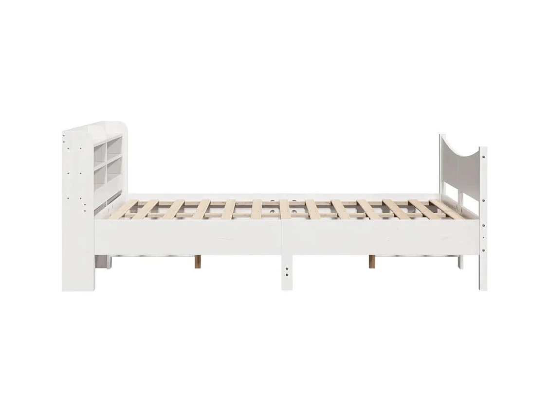 Wit bedframe en hoofdbord 140x190 cm massief grenenhout