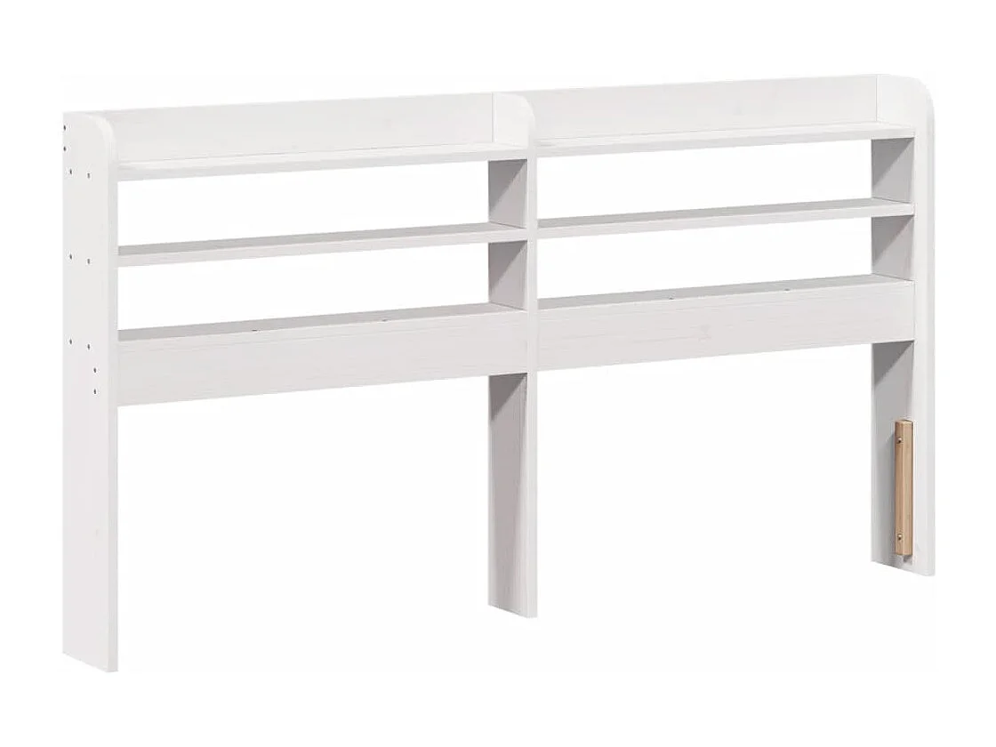 Struttura letto e testiera bianca 140x190 cm in legno massello di pino