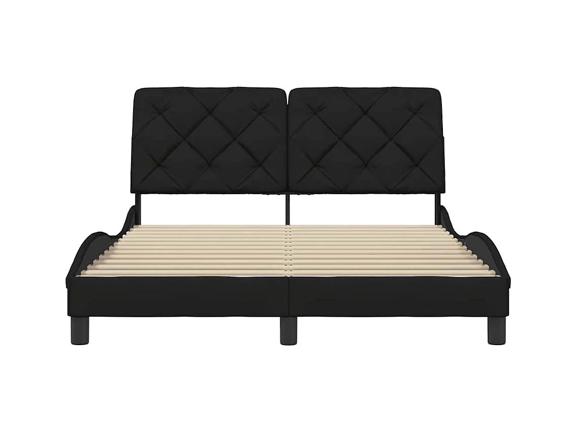 Struttura letto senza materasso tessuto nero 120x200 cm
