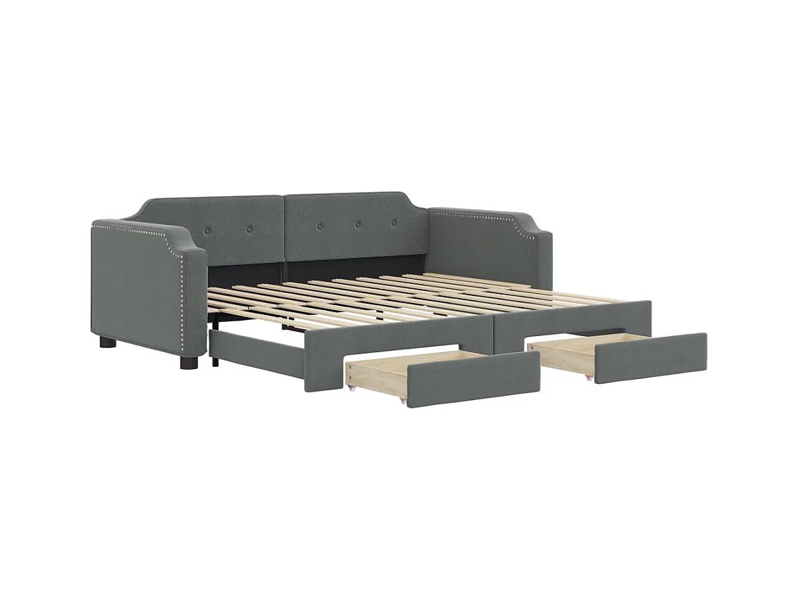 Divano letto con rotelle e cassetti senza materasso 80x200 cm