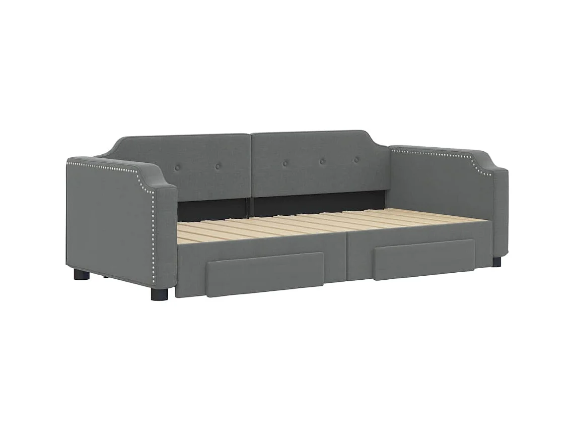 Divano letto con rotelle e cassetti senza materasso 80x200 cm