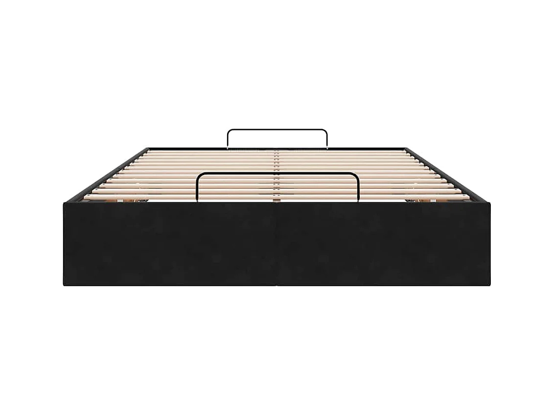 Struttura letto pouf senza materasso nero 120x200 cm velluto