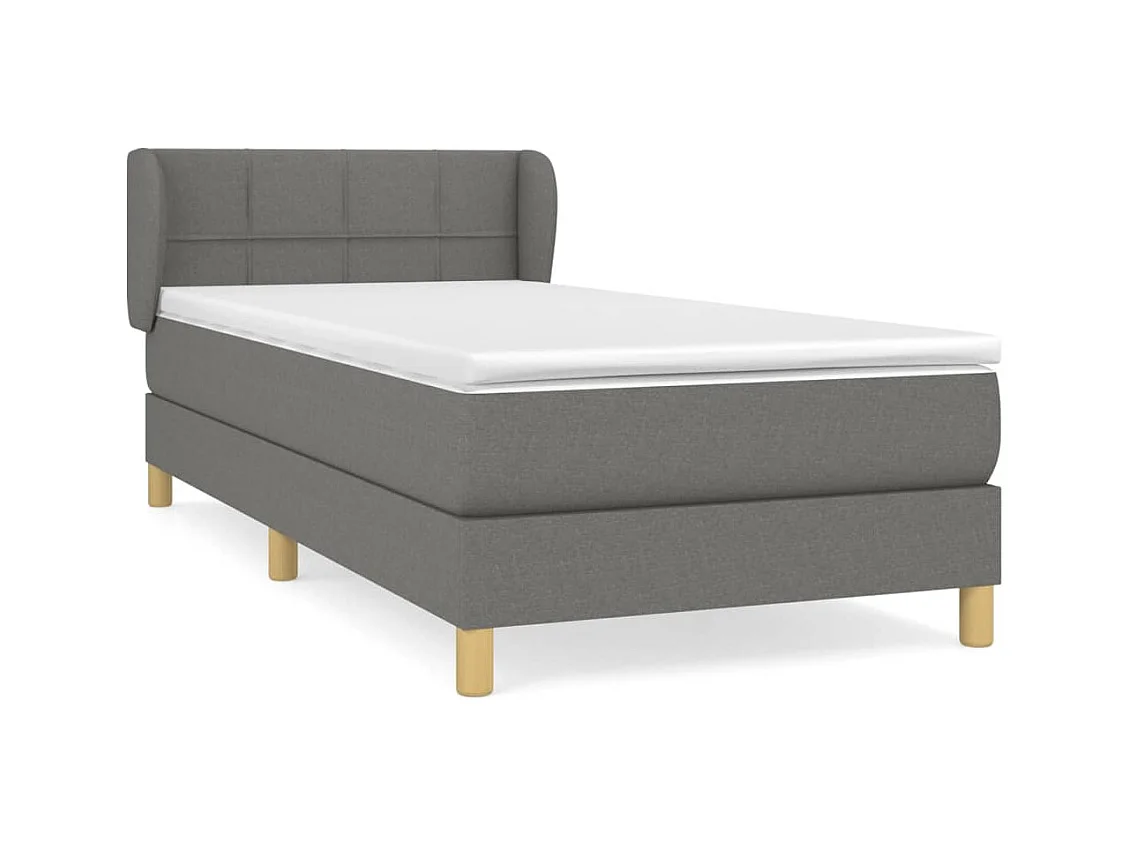 Rete a doghe con materasso Tessuto Grigio chiaro 80x200 cm