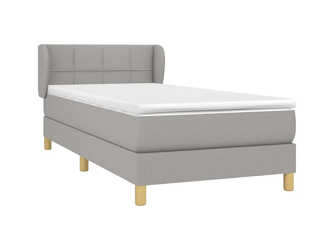 Rete a doghe con materasso Tessuto Grigio chiaro 80x200 cm
