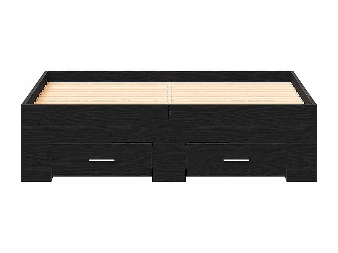 Bedframe met lades met lade Zwarte eik 120 x 190 cm