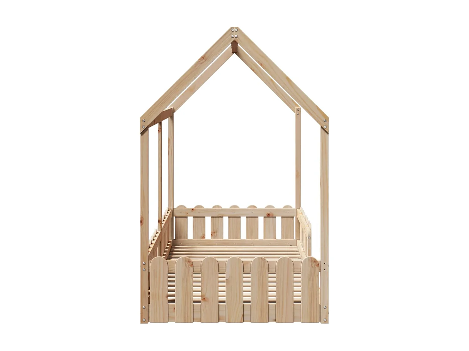 Kinderbettgestell Hausform ohne Matratze Kiefer massiv