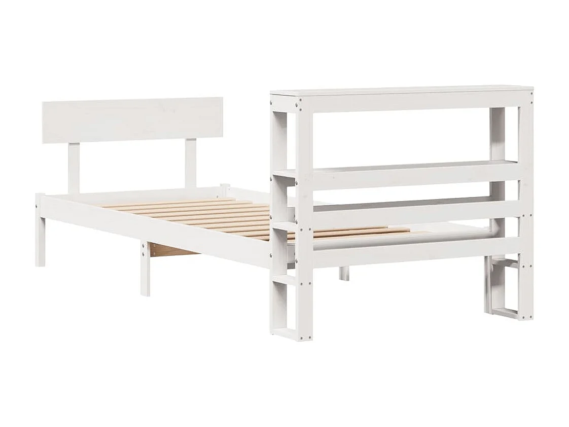 Cadre de lit sans matelas blanc 90x190 cm bois de pin massif