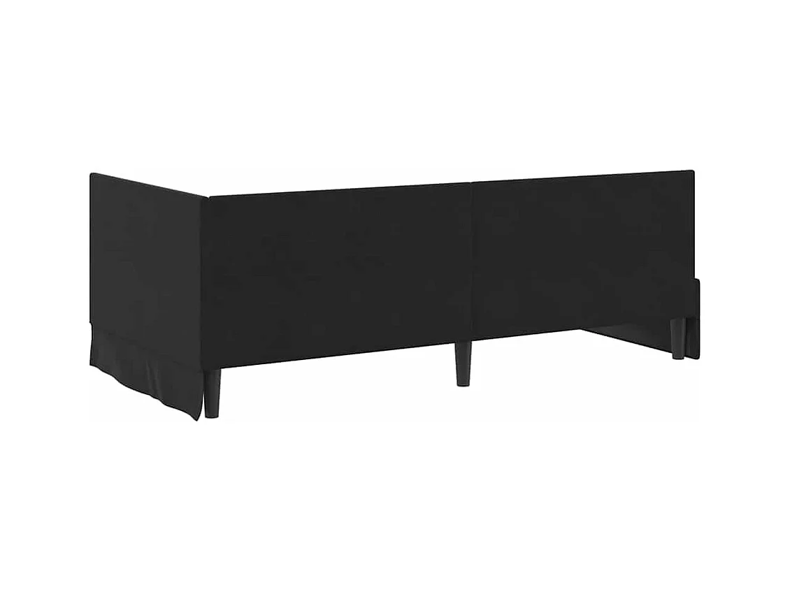 Hoekbedframe met hoofdbord Zwart 100 x 200 cm Fluweel