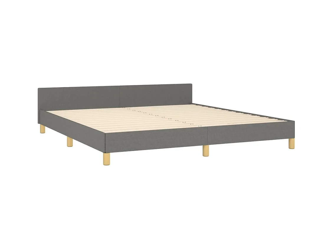 Cadre de lit sans matelas gris foncé 160x200 cm tissu