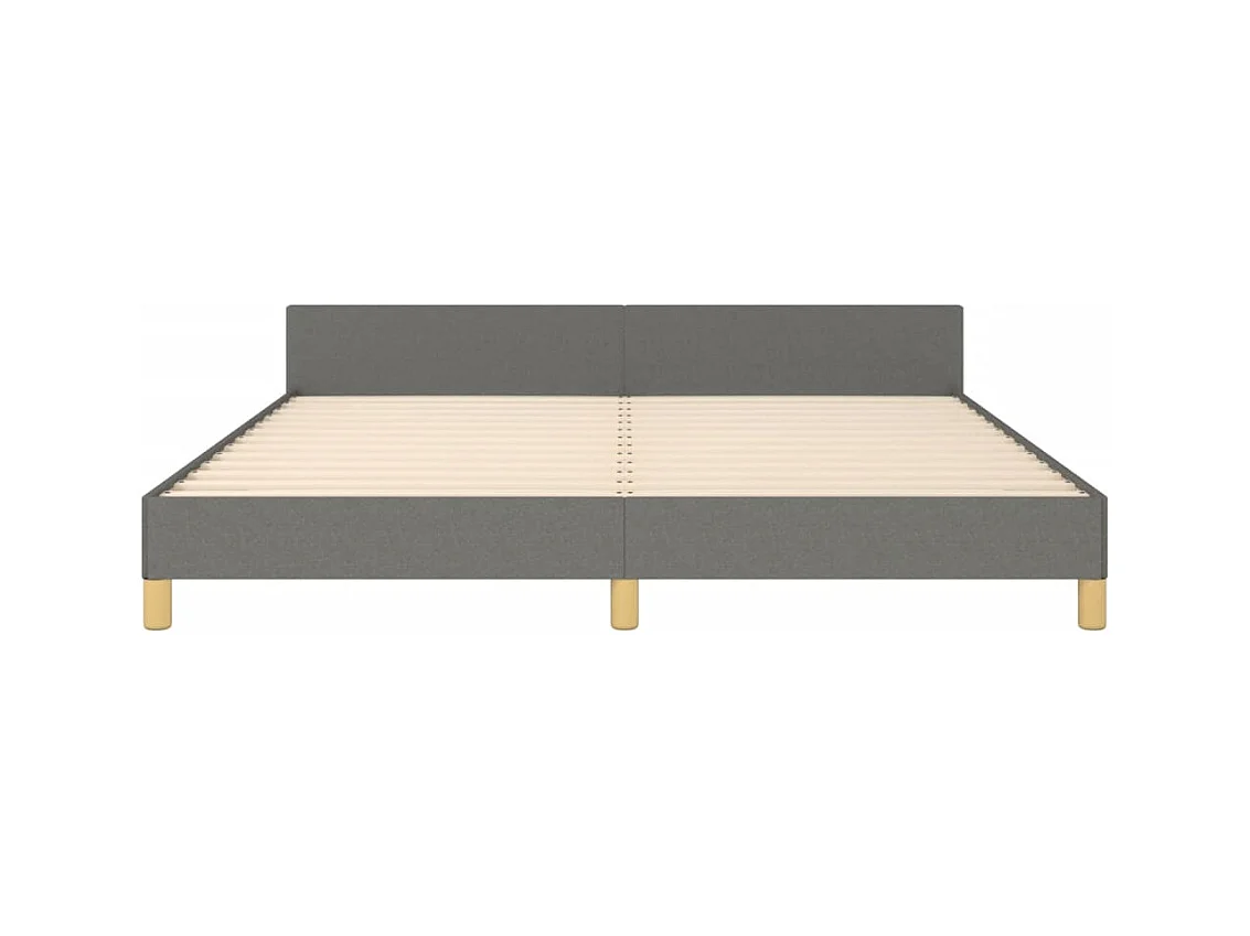 Cadre de lit sans matelas gris foncé 160x200 cm tissu