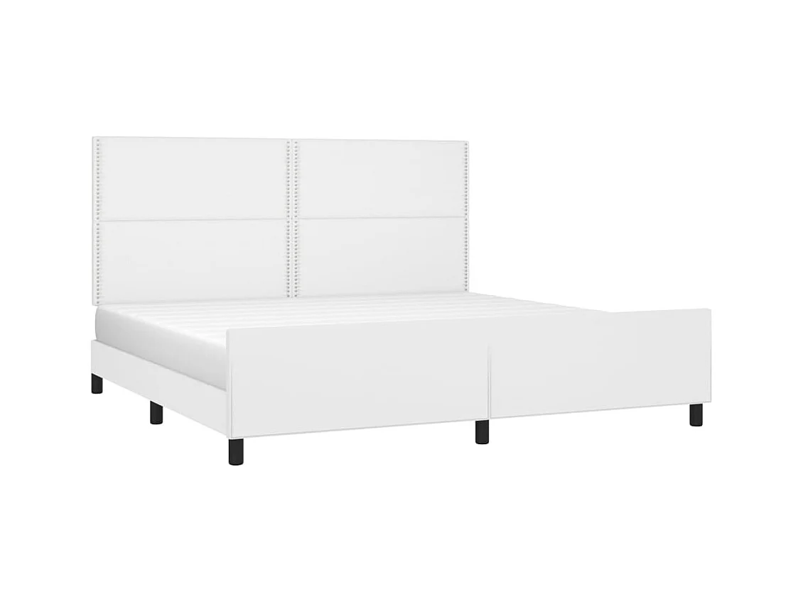 Cadre de lit sans matelas blanc 200x200 cm similicuir