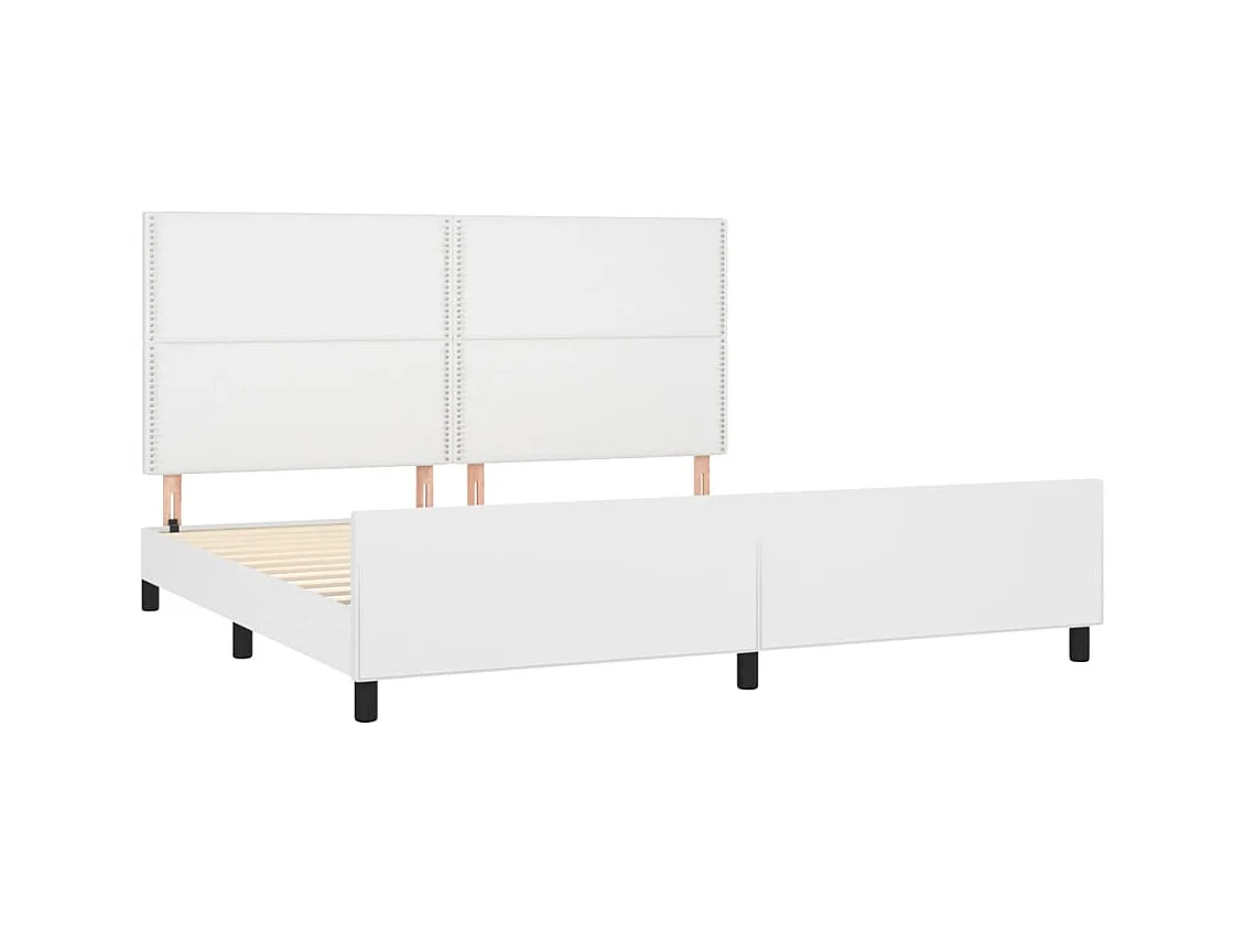 Cadre de lit sans matelas blanc 200x200 cm similicuir