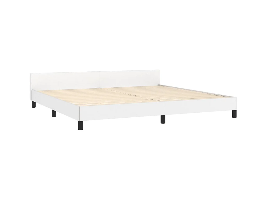 Cadre de lit sans matelas blanc 200x200 cm similicuir