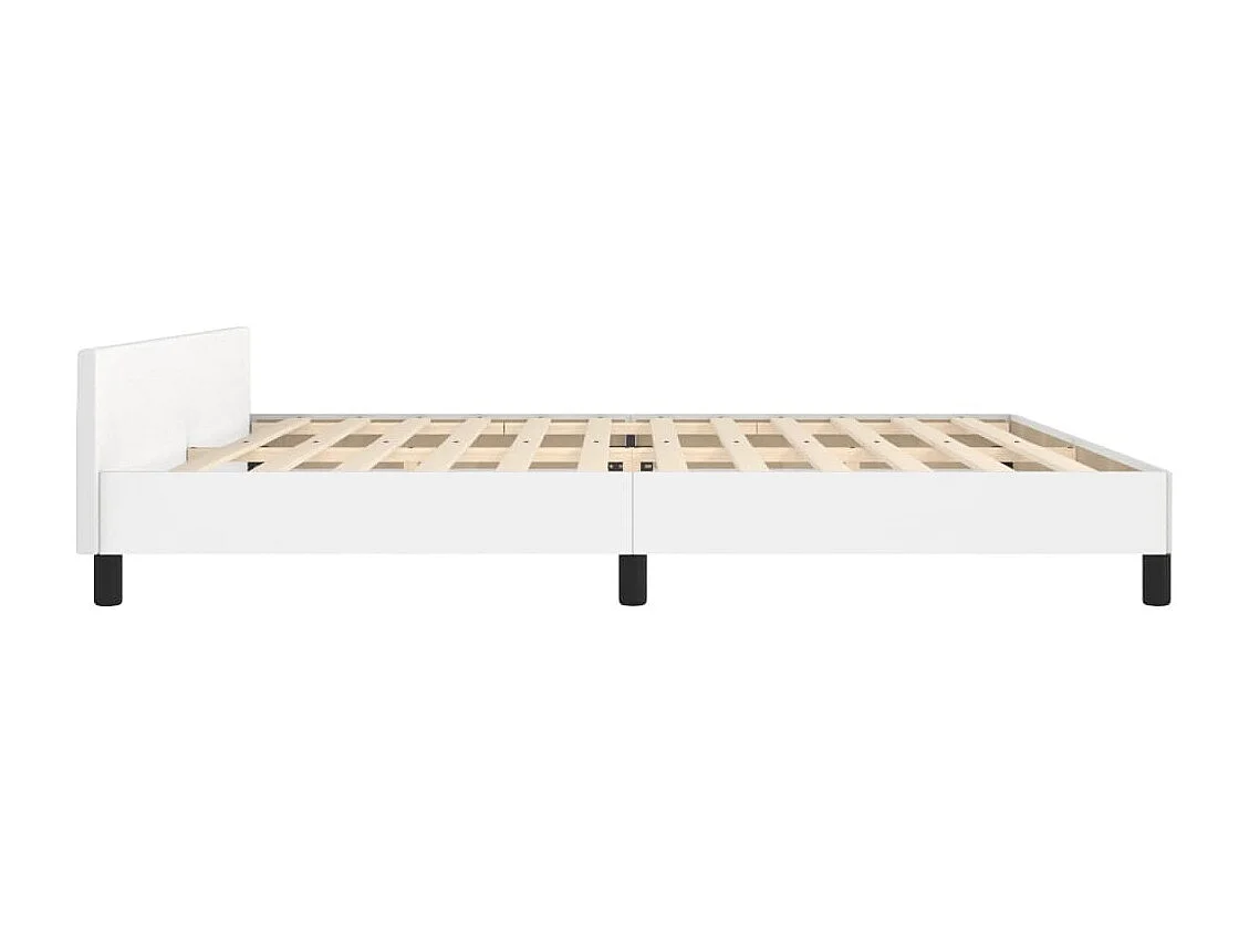 Bettgestell ohne Matratze weiß 200x200 cm Kunstleder