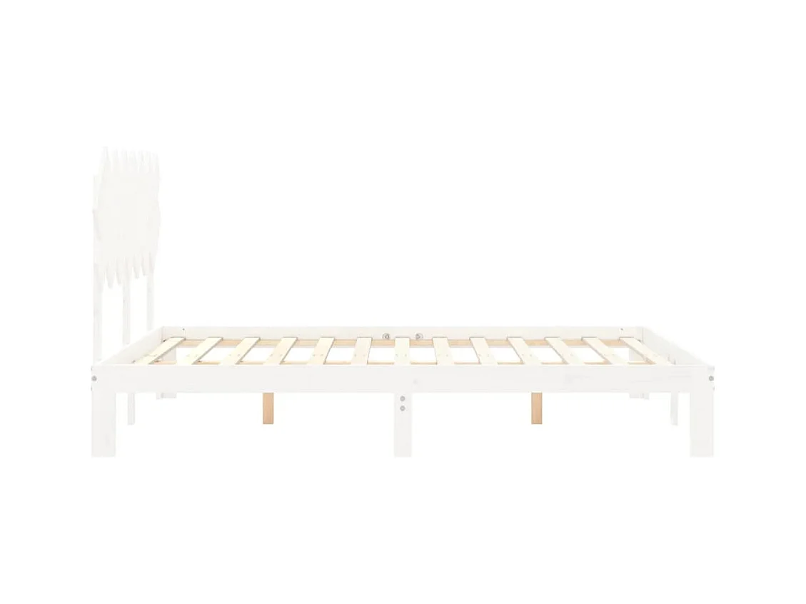 Struttura letto senza materasso bianco 140x200 cm in legno massello di pino