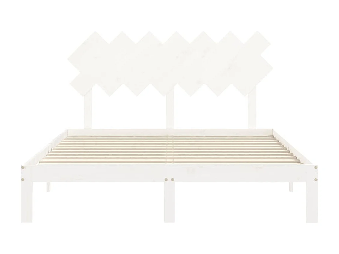 Struttura letto senza materasso bianco 140x200 cm in legno massello di pino