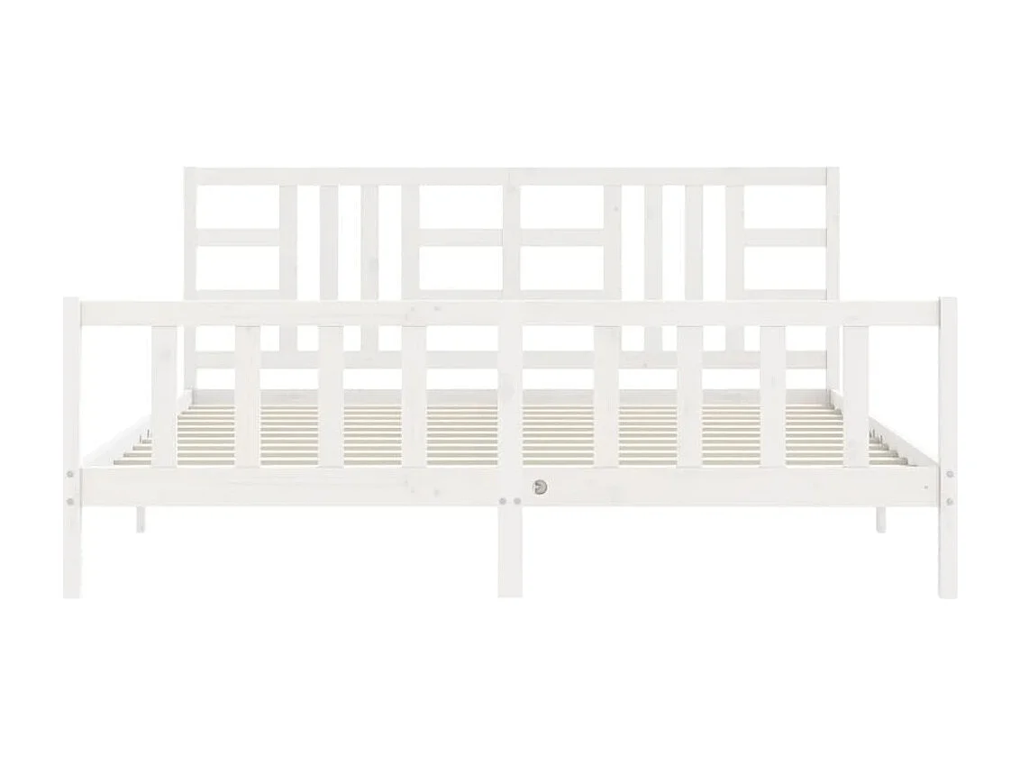 Estructura de cama sin colchón blanca 200x200 cm madera maciza de pino