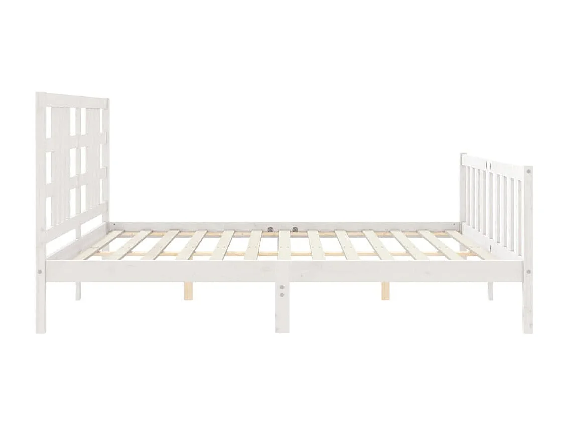 Estructura de cama sin colchón blanca 200x200 cm madera maciza de pino