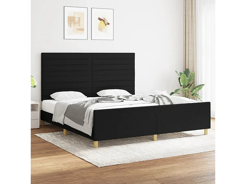 Bedframe zonder matras zwart 180x200 cm stof