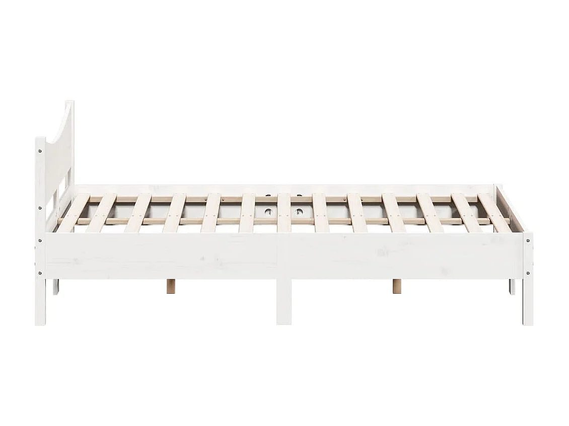Estructura de cama sin colchón blanca 150x200 cm madera maciza de pino