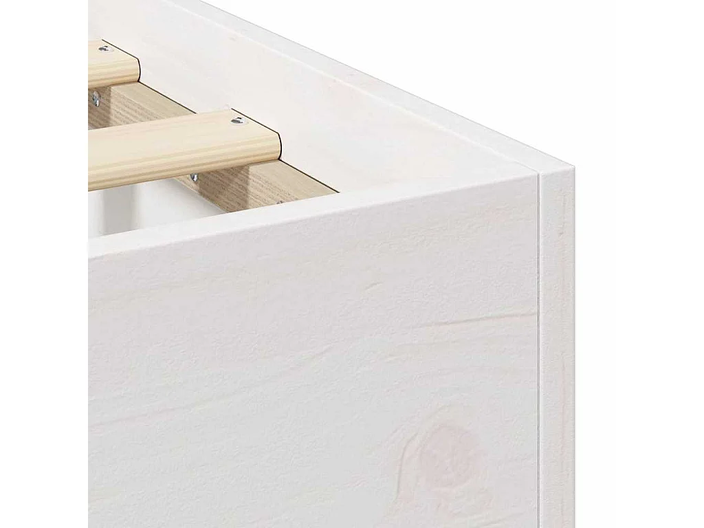 Verhoogd bedframe Wit 160 x 200 cm Massief grenenhout