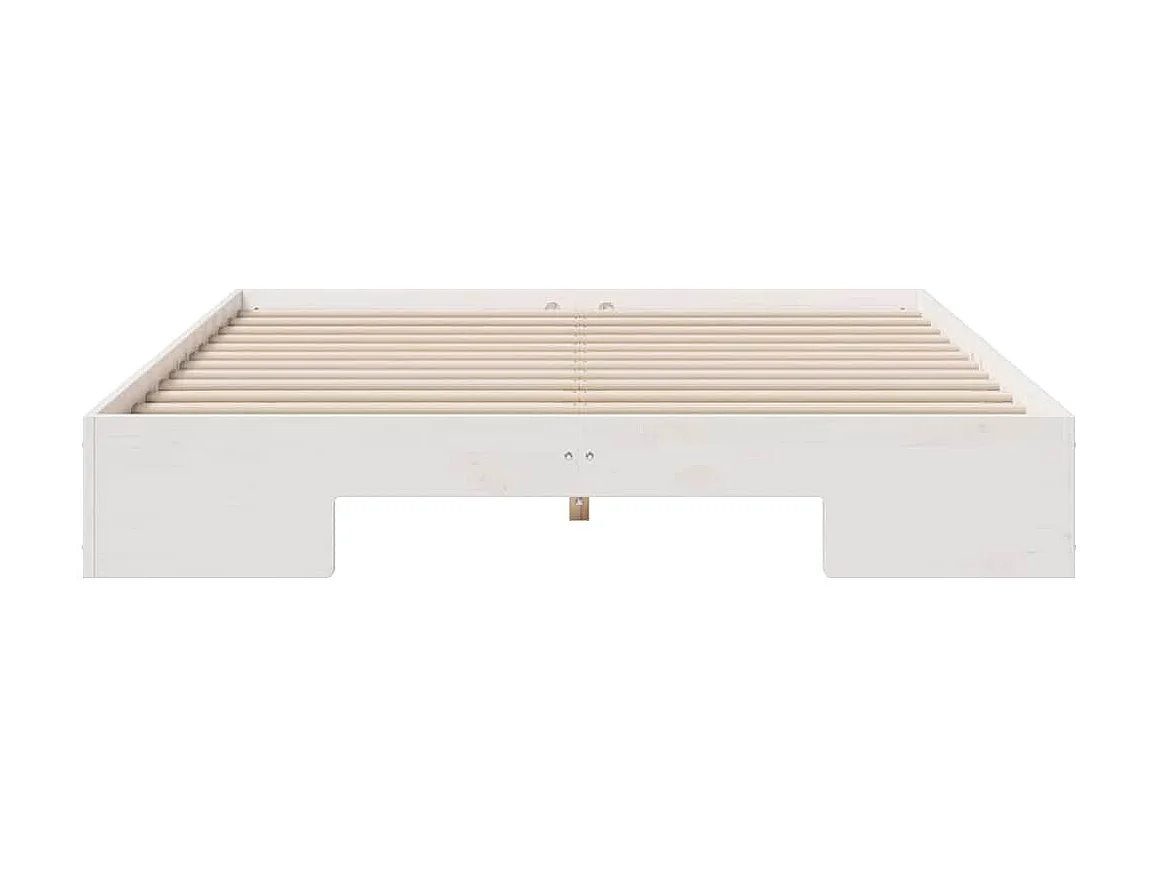 Verhoogd bedframe Wit 160 x 200 cm Massief grenenhout