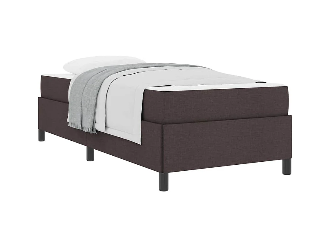 Letto a molle marrone 90 x 200 cm in tessuto e legno ingegnerizzato