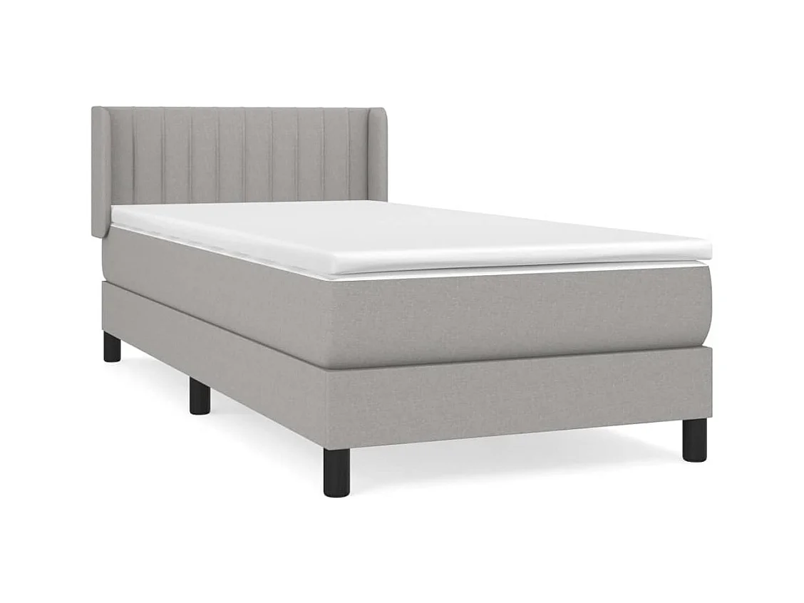 Sommier à lattes de lit avec matelas Gris clair 80x200 cm Tissu