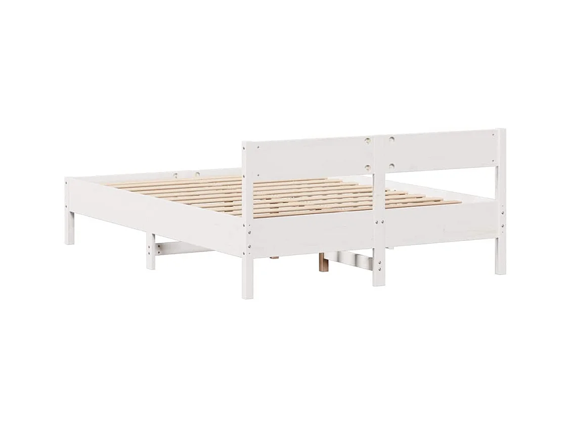 Estructura de cama sin colchón blanco 120x190 cm madera maciza de pino