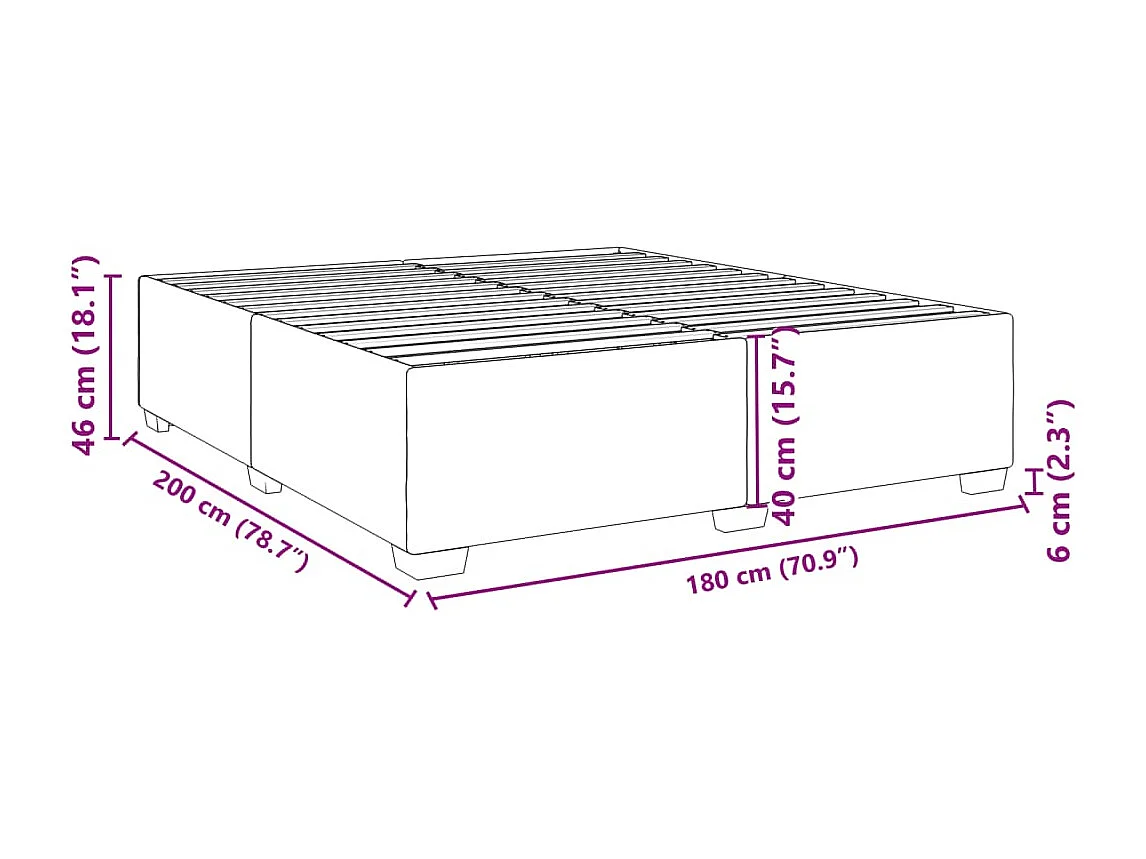 Bedframe zonder matras zwart 180x200 cm fluweel