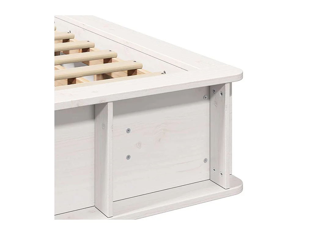 Estructura de cama con almacenaje Blanco 210 x 118 x 30 cm Pino macizo