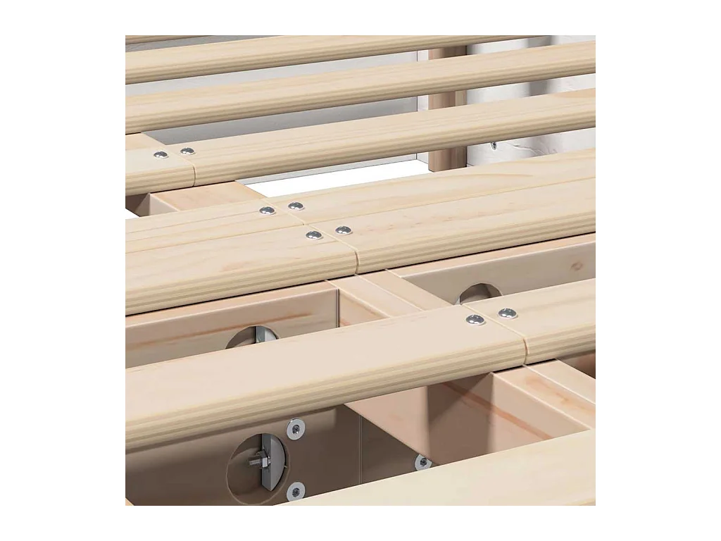 Estructura de cama con almacenaje Blanco 210 x 118 x 30 cm Pino macizo