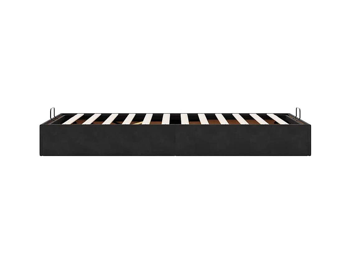 Cadre de lit ottoman sans matelas noir 100x200 cm velours