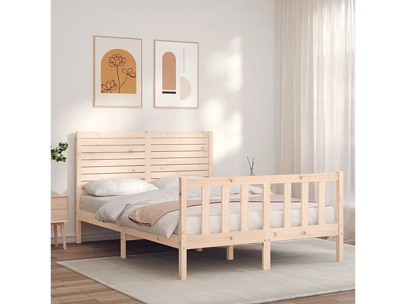 Cadre de lit sans matelas 140x190 cm bois de pin massif