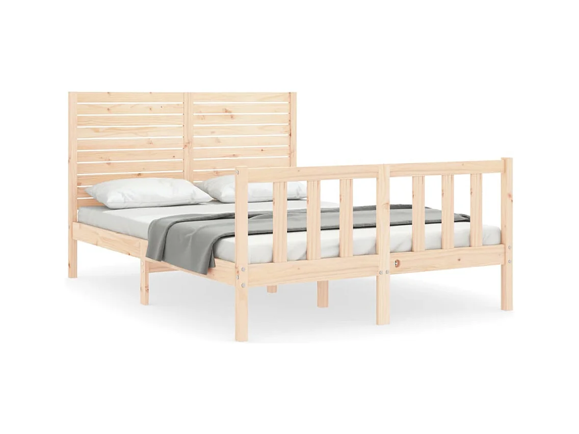 Cadre de lit sans matelas 140x190 cm bois de pin massif
